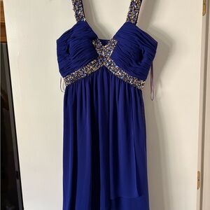Vintage Cache Royal Blue Satin Dress